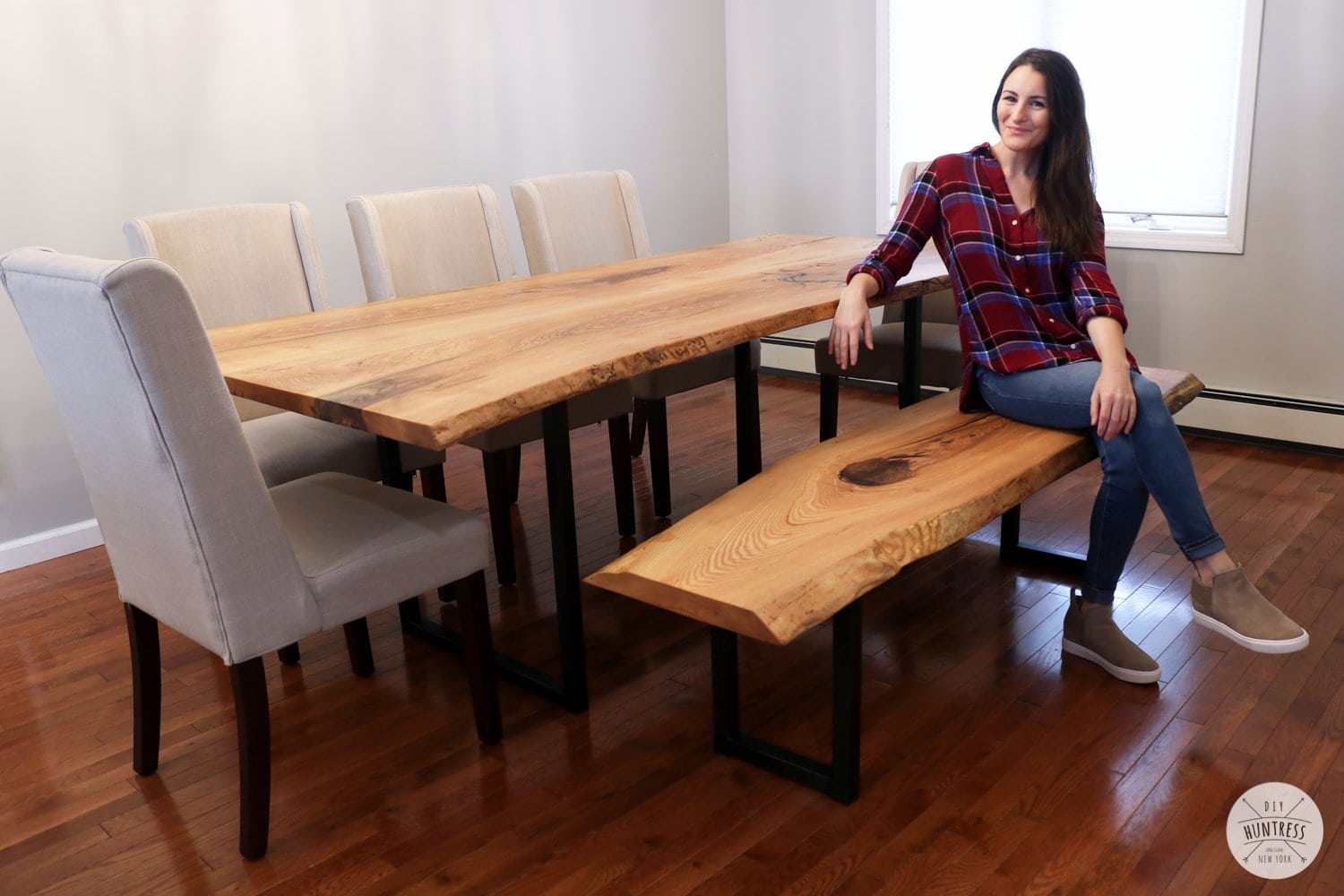 DIY Live Edge Bench With Metal Legs